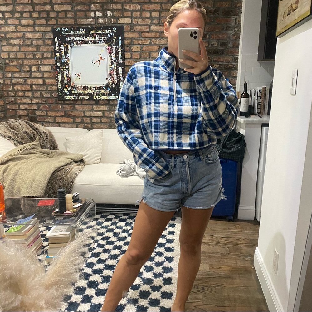 KITH cropped fleece quarter zip